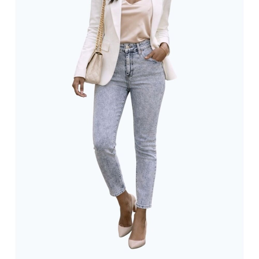 Marc New York Womens Light Wash High-Rise Skinny Jeans Size 4
